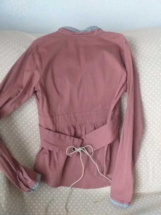 Camisa Amarti rosa y gris