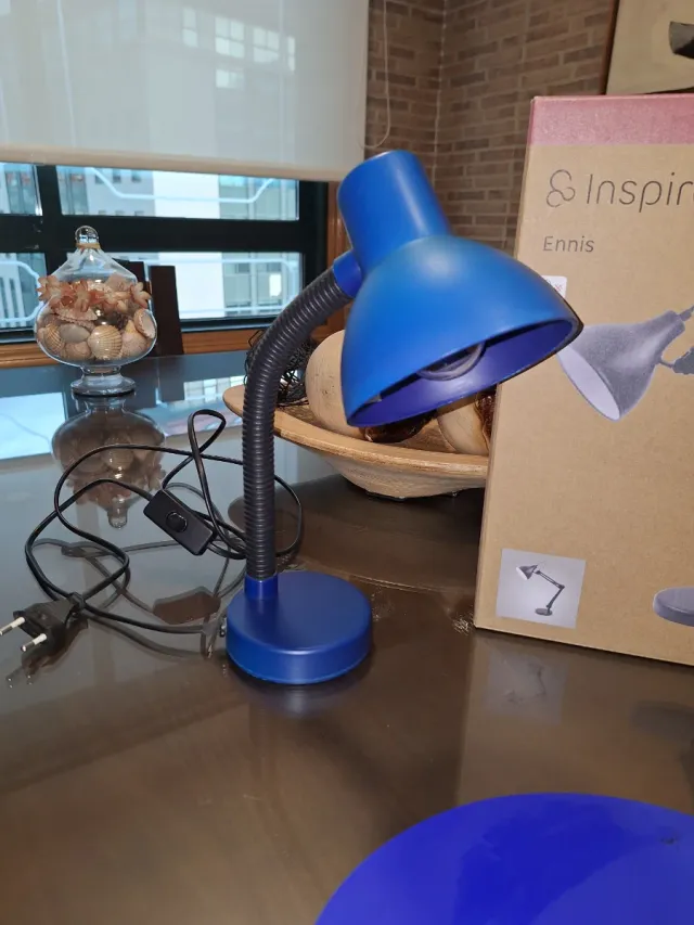 Flexo azul para escritorio