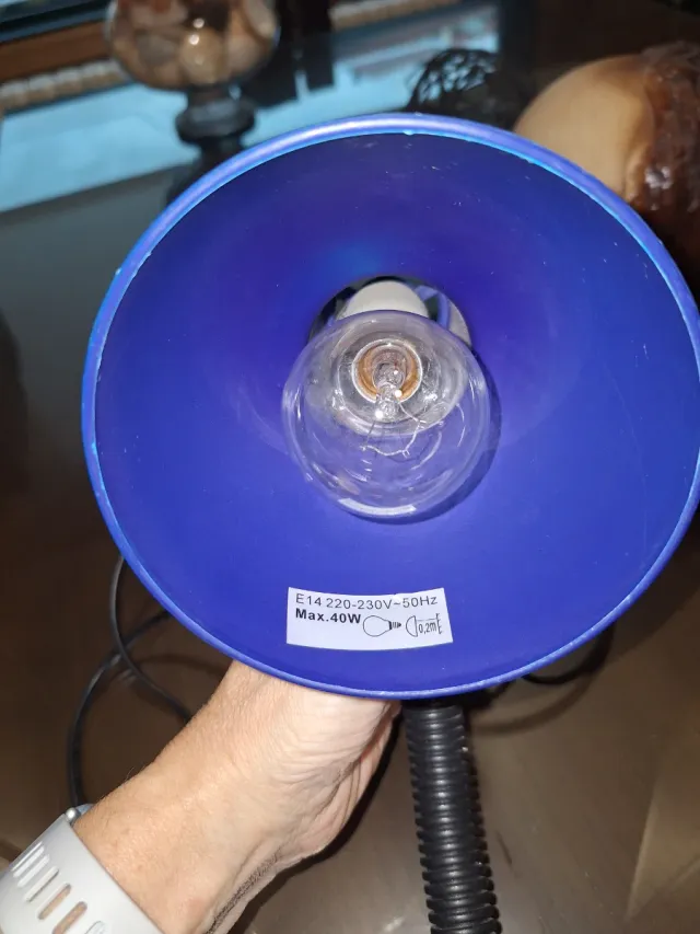 Flexo azul para escritorio