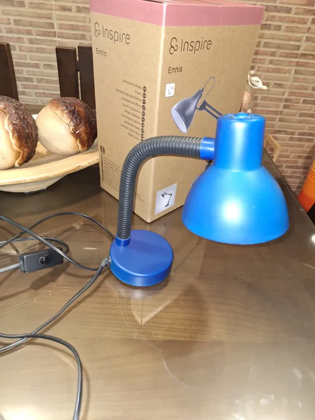 Flexo azul para escritorio
