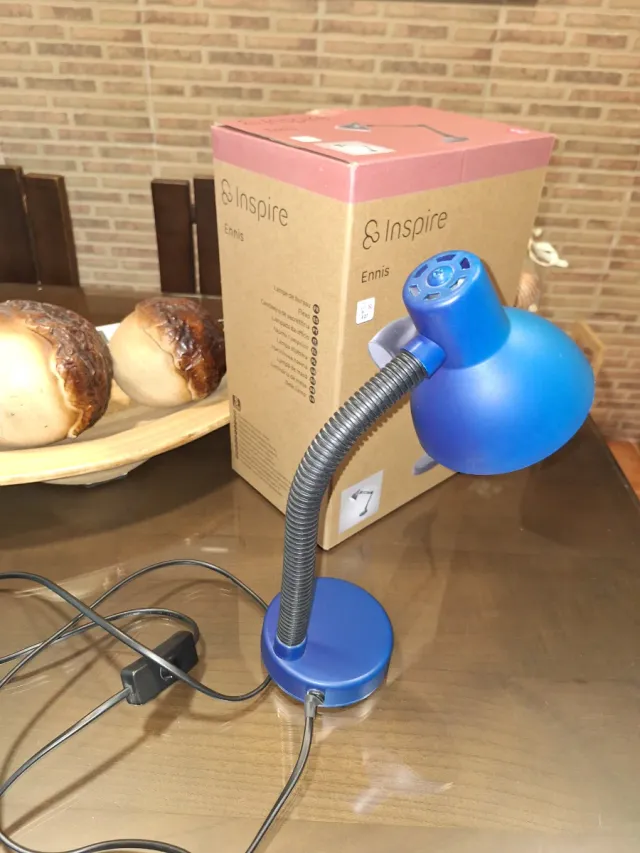 Flexo azul para escritorio