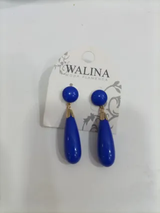 Pendientes Flamenca WALINA Azul y Dorado