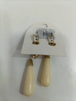 Pendientes flamenca WALINA beige y dorado