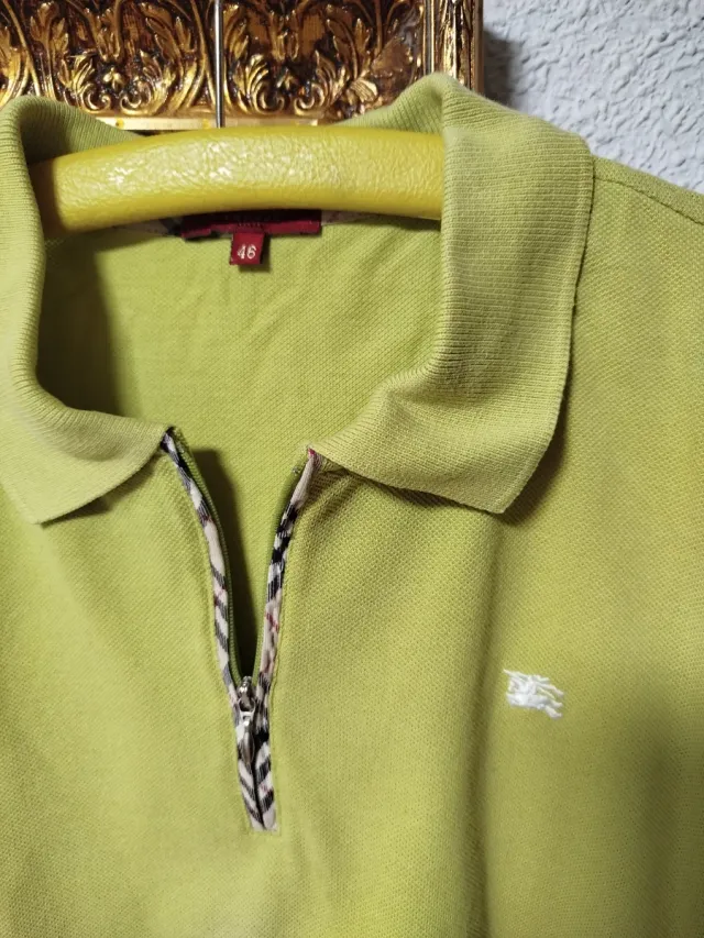 Polo Burberry Verde con Cremallera