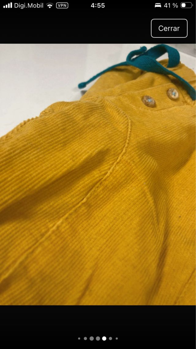 Pantalones Tuc Tuc mostaza bebé niño