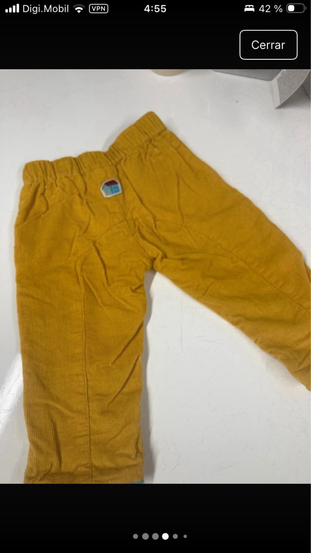 Pantalones Tuc Tuc mostaza bebé niño