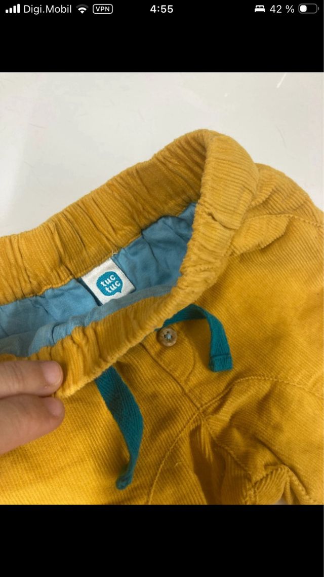 Pantalones Tuc Tuc mostaza bebé niño