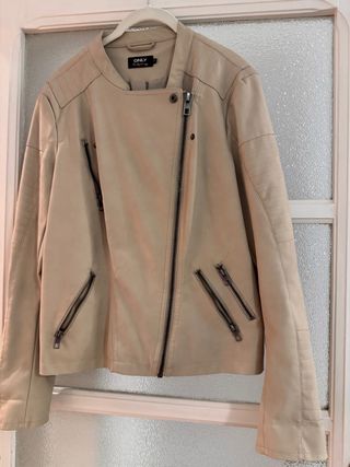Cazadora Biker ONLY Beige