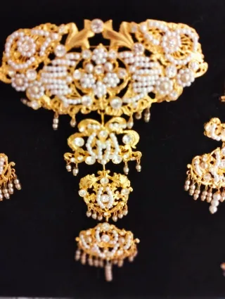 Aderezo Fallera Adulta Oro y Perlas