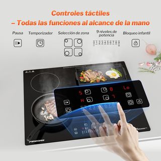 NUEVA FIREGAS Placa Vitrocerámica 4 7200W 60cm