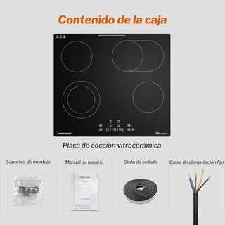 NUEVA FIREGAS Placa Vitrocerámica 4 7200W 60cm