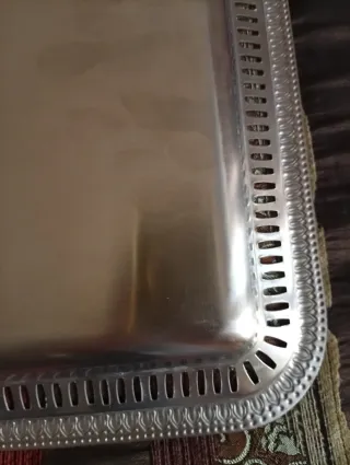 Vassoio grande cesellato acciaio Inox 18/10