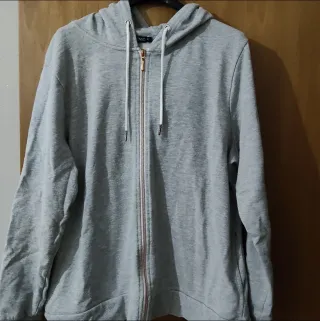 Felpa unisex grigia con zip