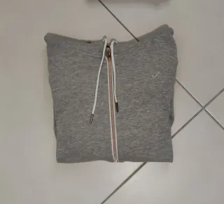 Felpa unisex grigia con zip