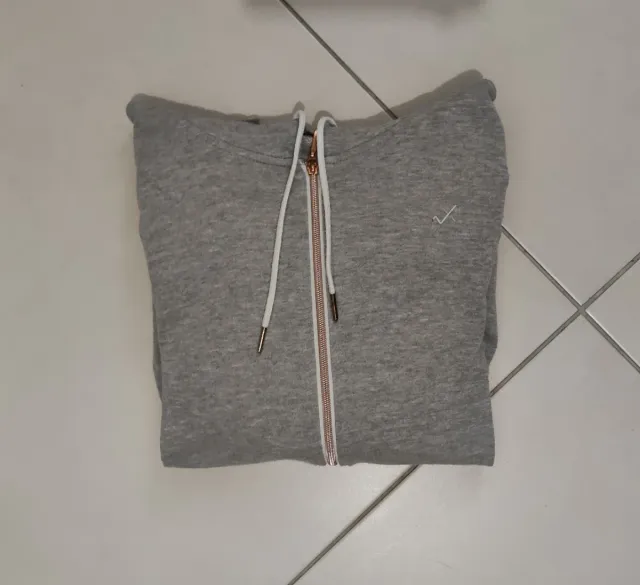 Felpa unisex grigia con zip