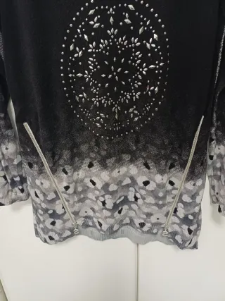 Jersey fantasía desigual con brillos