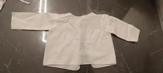 Camicetta neonato lino e cotone bianca