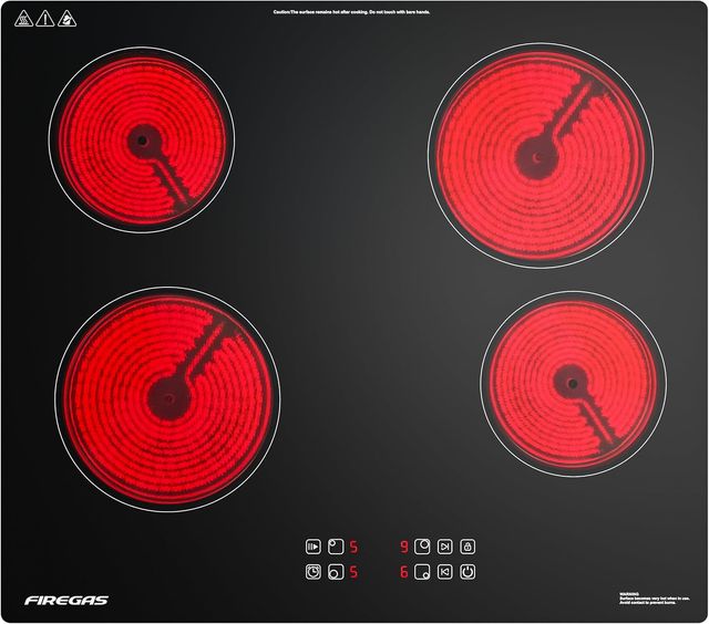 NUEVA FIREGAS Placa Vitrocerámica 4 Fuegos 6000W