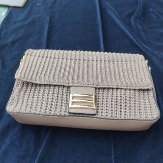 Borsa tracolla beige e oro