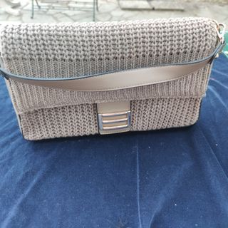 Borsa tracolla beige e oro