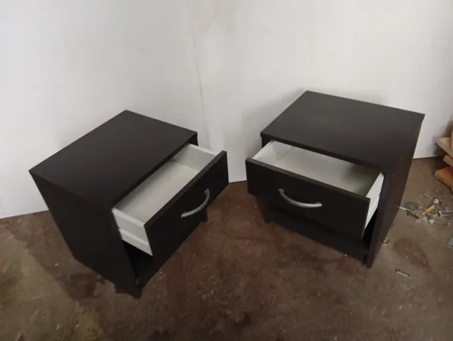 Mesitas de noche negras (2 unidades)