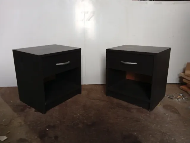 Mesitas de noche negras (2 unidades)