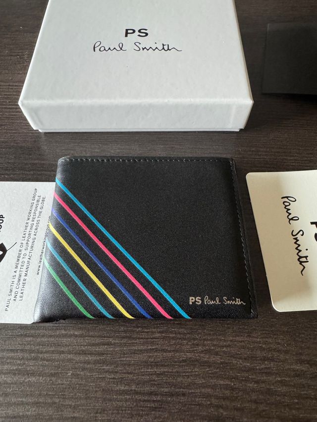 Portafoglio Paul Smith Pelle Nero Stripes