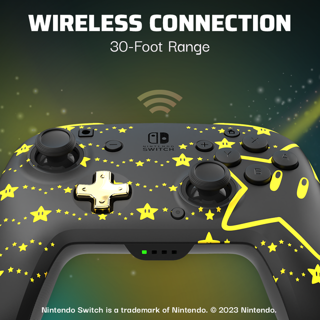 Controller wireless REMATCH GLOW Mario Stars con luce