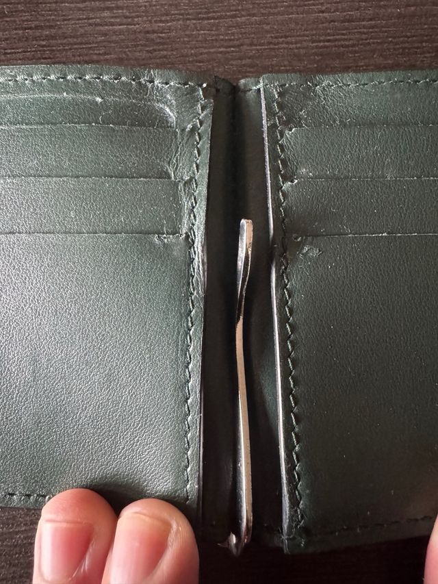 Portafogli Pineider Clip Banconote Verde Pelle