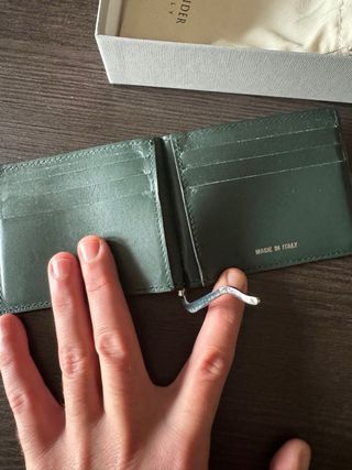 Portafogli Pineider Clip Banconote Verde Pelle