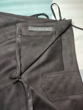 Minifalda Zara antelina con flecos