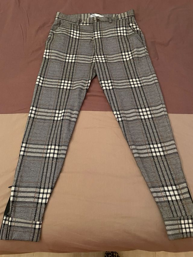 Pantalón cuadros Zara Talla M