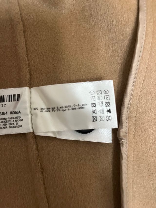 Abrigo paño hombre Zara Beige/Marrón