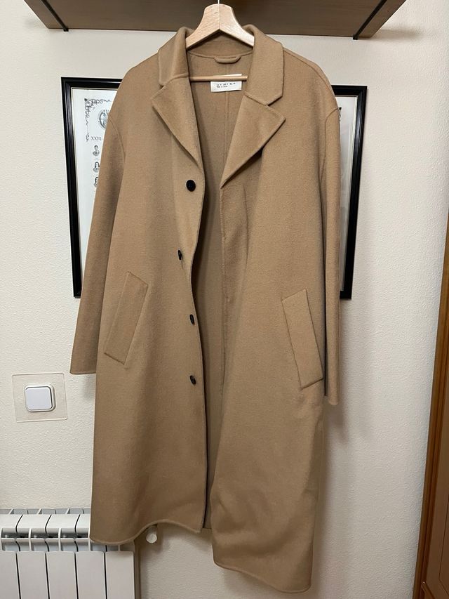 Abrigo paño hombre Zara Beige/Marrón
