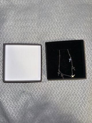 Collar Acero Inoxidable Cruz y Pájaro