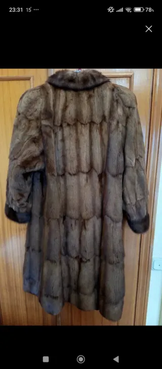 Abrigo de piel mujer marrón