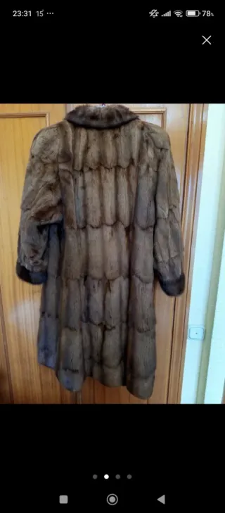 Abrigo de piel mujer marrón