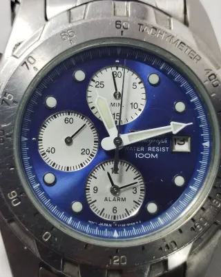 Reloj Vintage con Alarma Azul