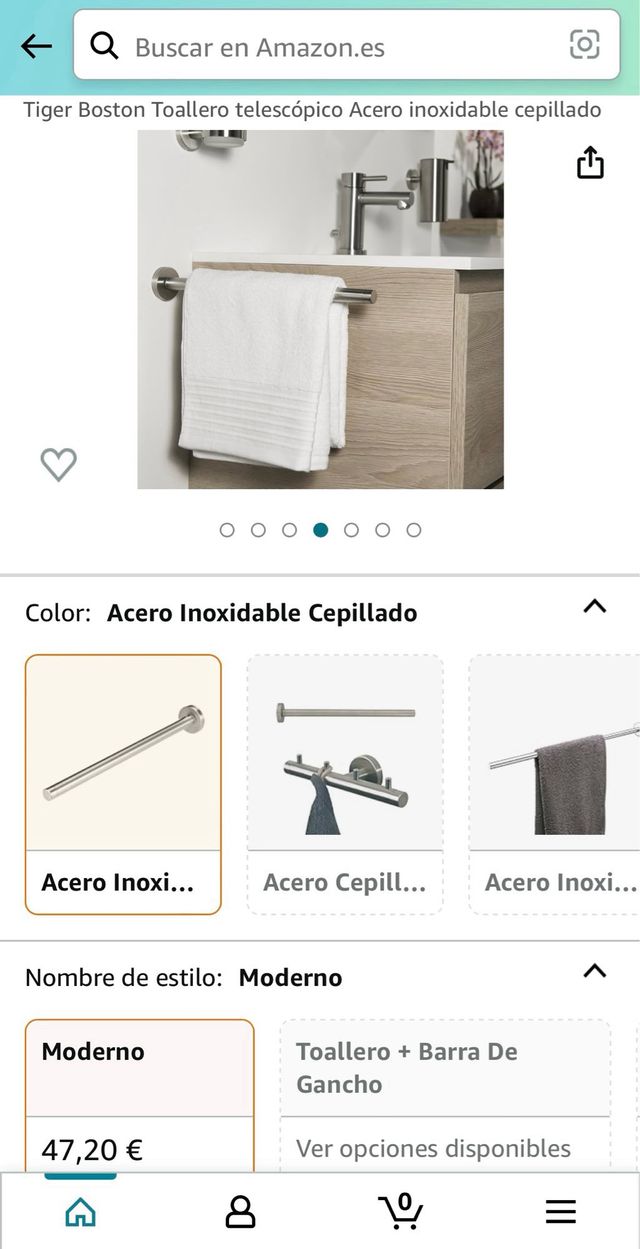 Toallero telescópico de acero