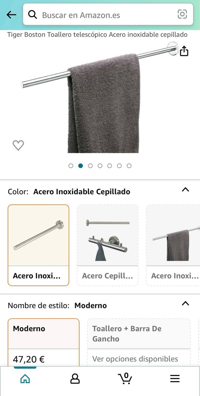 Toallero telescópico de acero