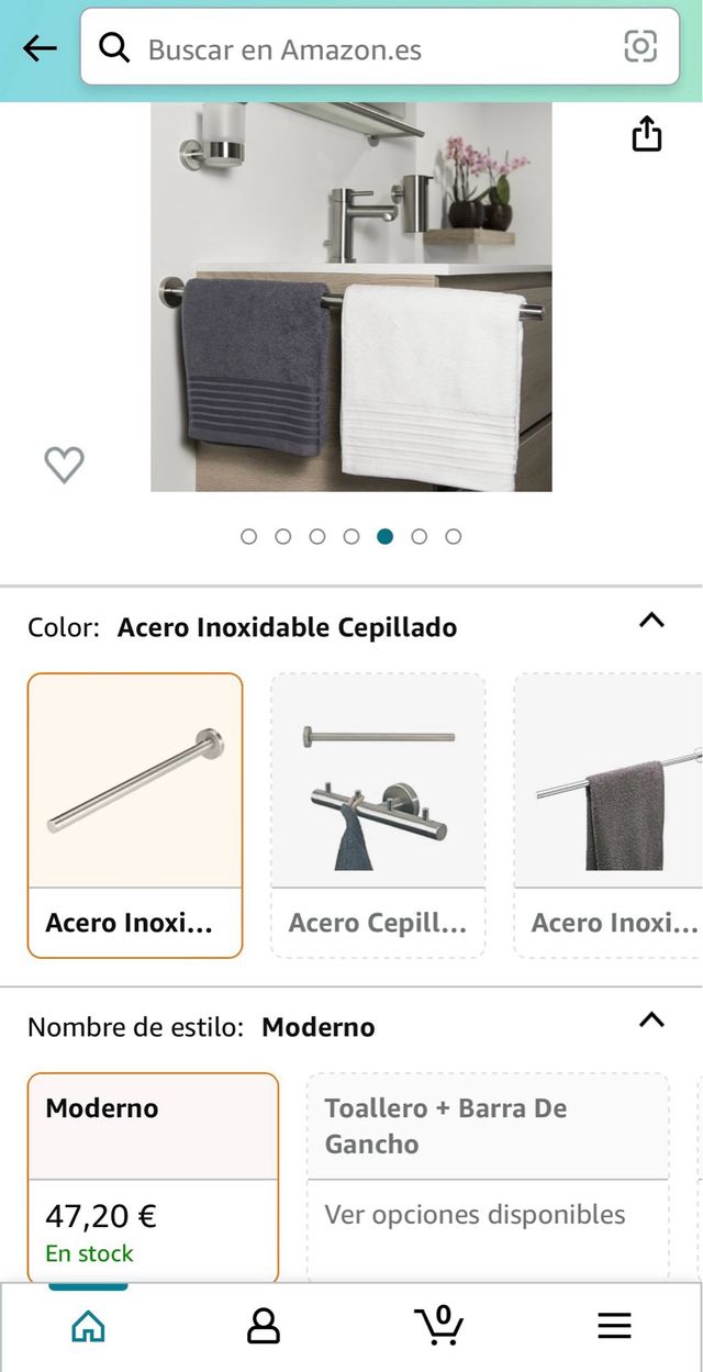 Toallero telescópico de acero