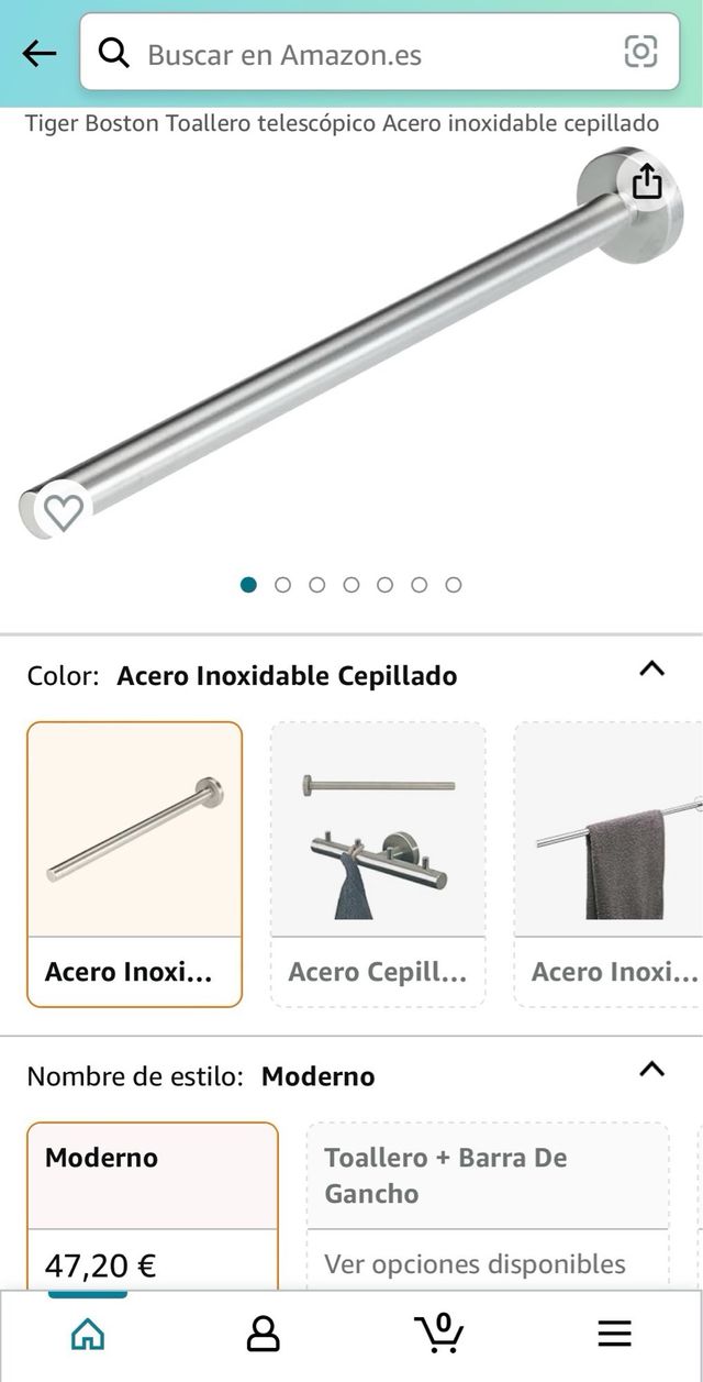 Toallero telescópico de acero