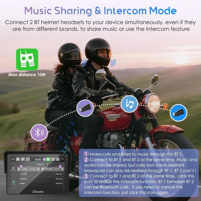 NUEVO Carpuride W502TPRO 5" Pantalla Moto