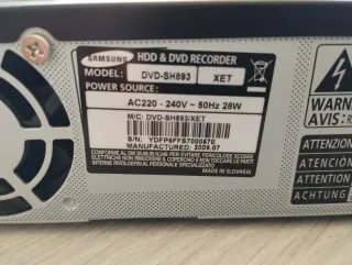 Lettore recorder DVD Samsung mod.DVD-SH893/XET