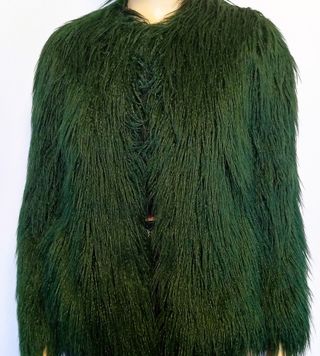 Abrigo pelo verde Zara talla S