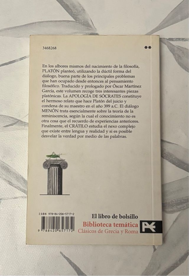 Apología de Sócrates. Menón. Crátilo (El Libro ...
