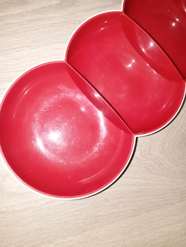 Bandeja Aperitivos Tupperware Blanca y roja USADA