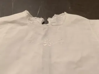 Camicetta neonato lino e cotone bianca