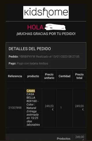 Cama Infantil Casita 160x80