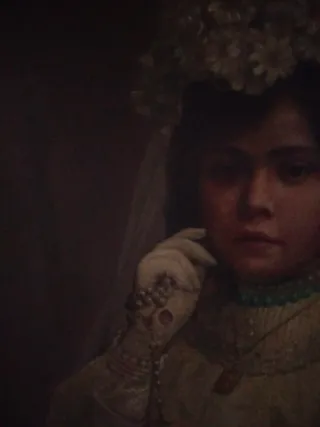 Cuadro Antiguo Óleo Retrato Niña